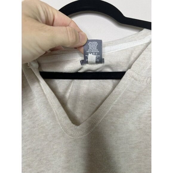 Aerie Sweatshirt Women’s Short Sleeve Sweatshirt Beige Hoodie Lace Size Large - Picture 4 of 11